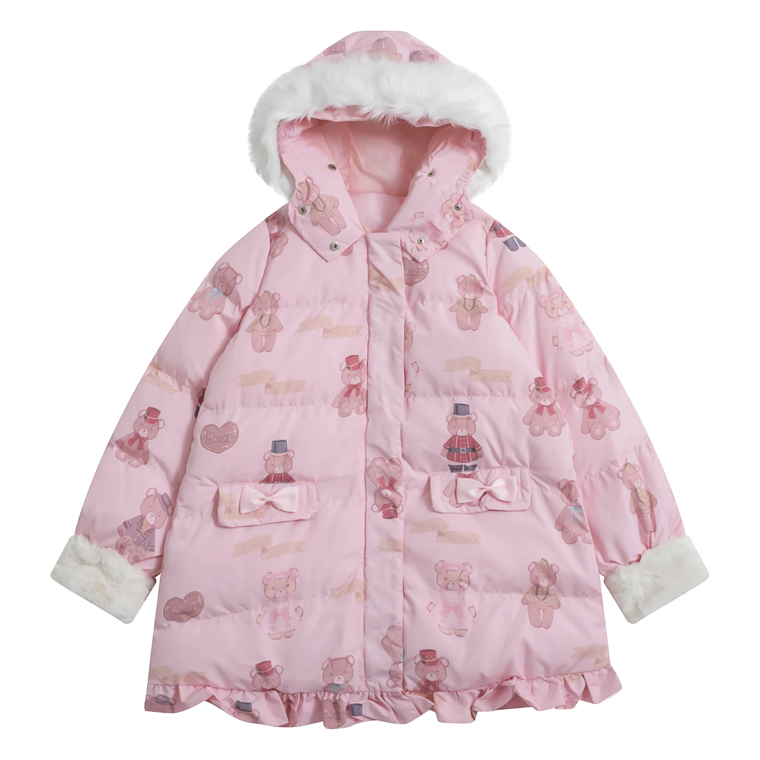 Lolita Cute Sweet Bears Winter Coat Women Outwear Mid-length Fur Hooded Jacket Thick Warm Bow Girls Christmas Kawaii Parkas
Lolita Cute Sweet Bears Winter Coat Women Outwear Mid-length Fur Hooded Jacket Thick Warm Bow Girls Christmas Kawaii Parkas