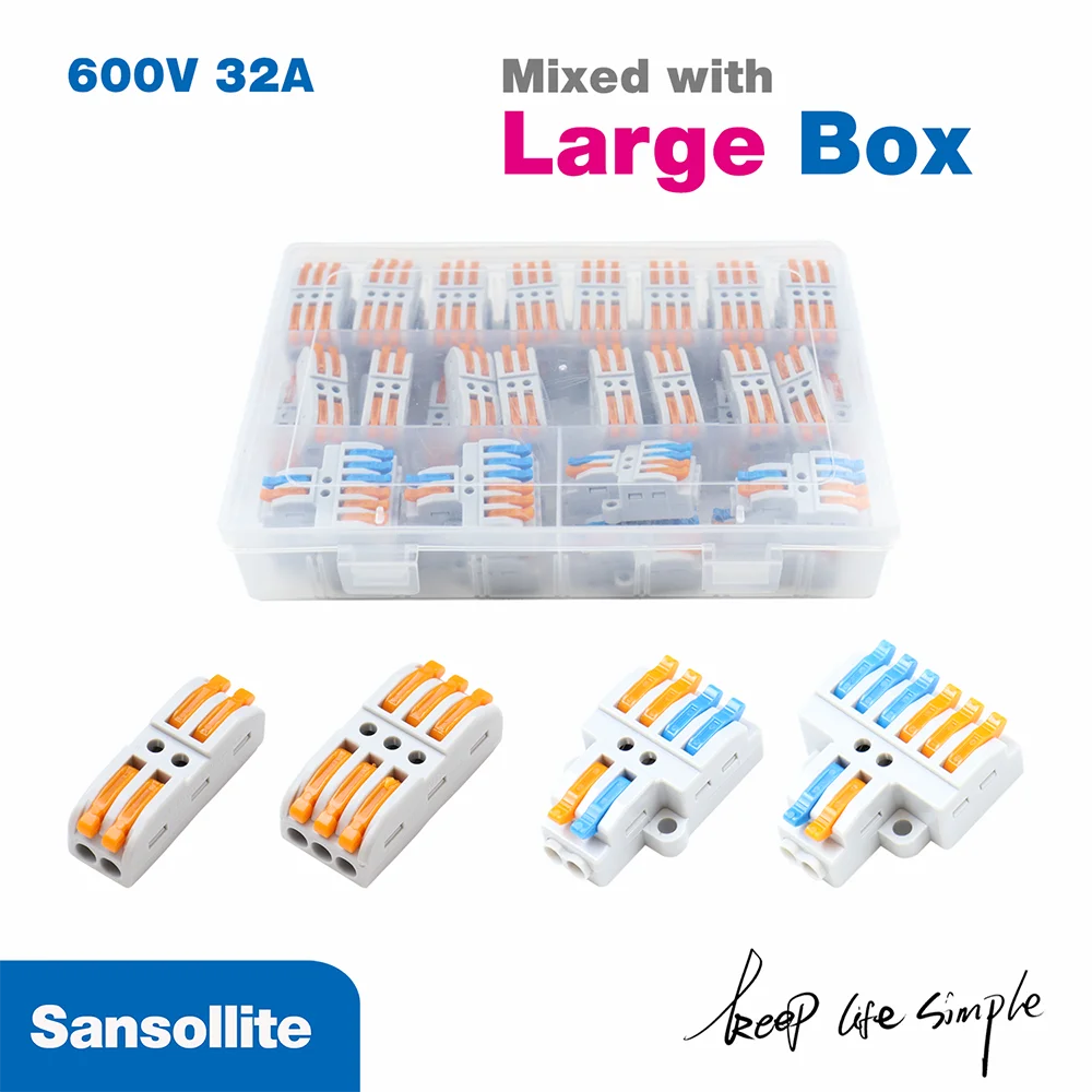 Mixed Wire terminal Connectors Universal Compact wire connectors Spring Splicing Connector for wire Push-in Terminal Block
Mixed Wire terminal Connectors Universal Compact wire connectors Spring Splicing Connector for wire Push-in Terminal Block