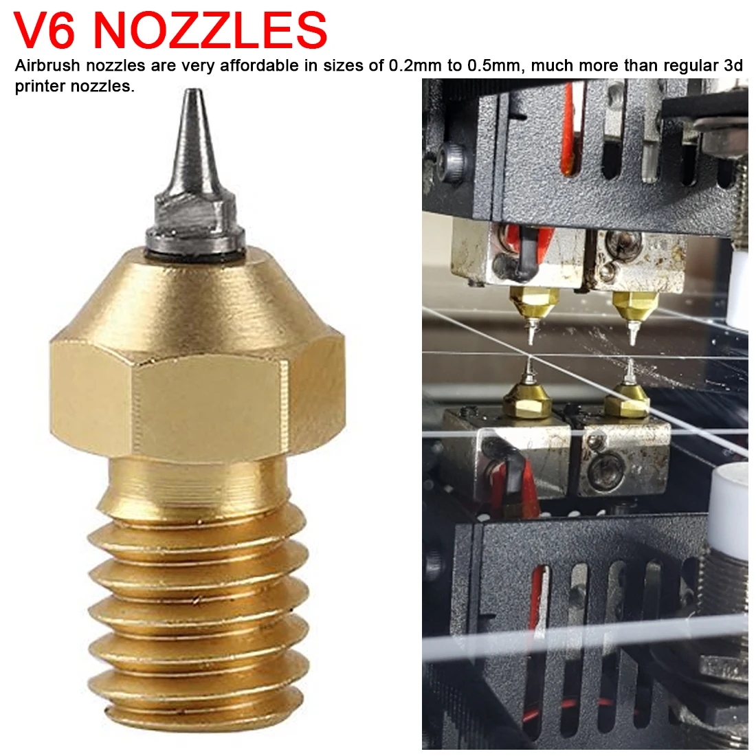 0.2mm 0.3mm 0.5mm A2 Hardened Steel Nozzles for printing PEI PEEK For V6 Hotend 1.75mm Filament printer part printing supplies
0.2mm 0.3mm 0.5mm A2 Hardened Steel Nozzles for printing PEI PEEK For V6 Hotend 1.75mm Filament printer part printing supplies