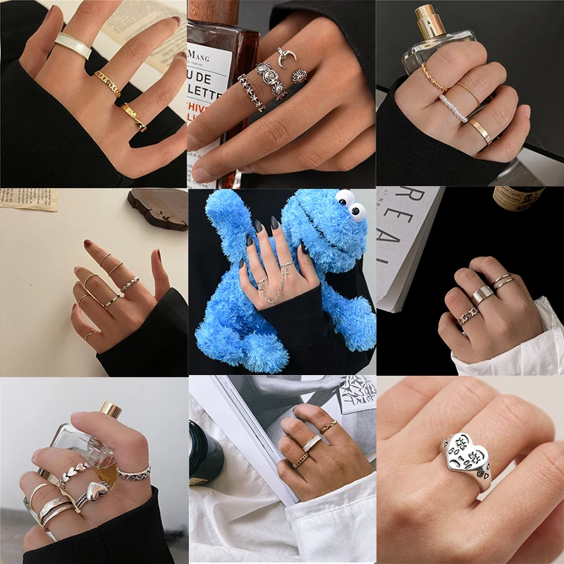 Trendy Silver Color Hip Pop Rings For Women Men Punk Cool Multi-layer Adjustable Open Finger Rings Set Party Gift Jewelry
Trendy Silver Color Hip Pop Rings For Women Men Punk Cool Multi-layer Adjustable Open Finger Rings Set Party Gift Jewelry