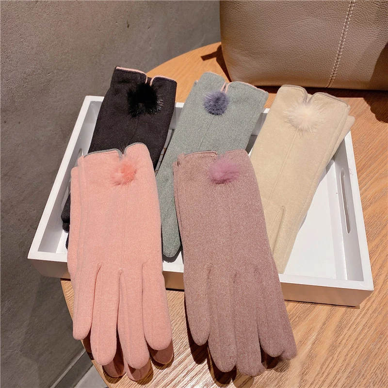 Simple Style Plus Velvet Thicken Women Winter Keep Warm Touch Screen Gloves Fashion Hairball Drive Cycling Cashmere Mittens
Simple Style Plus Velvet Thicken Women Winter Keep Warm Touch Screen Gloves Fashion Hairball Drive Cycling Cashmere Mittens