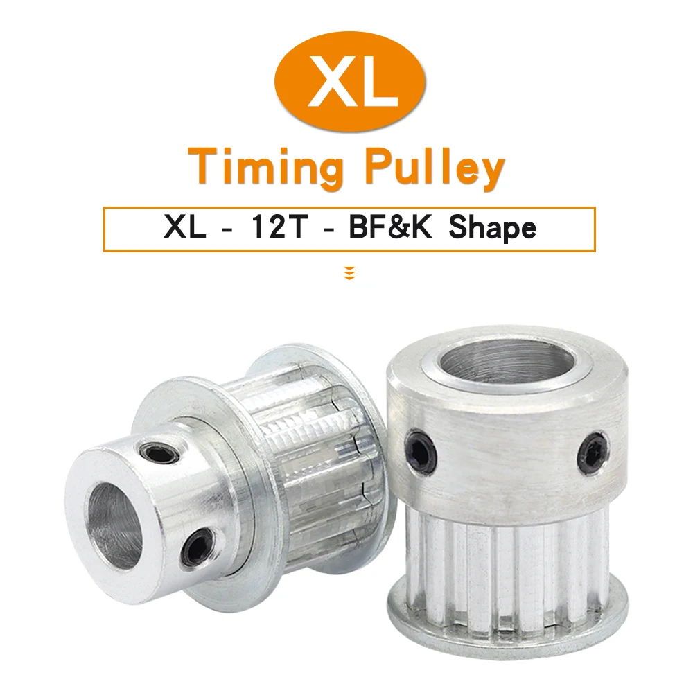 

Timing Pulley XL-12T Bore 4/5/6/6.35/7/8/10/12 mm Alloy Pulley Wheel Pitch 5.08 mm BF&K Shape For Width 10 mm XL Timing Belt