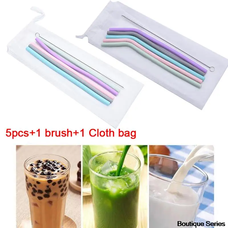 5Pcs Reusable Silicone Straw With Cleaning Brush Juice Milk Tea Drink Cocktail Straight Tube Drinking Bar Drinking Straws
5Pcs Reusable Silicone Straw With Cleaning Brush Juice Milk Tea Drink Cocktail Straight Tube Drinking Bar Drinking Straws