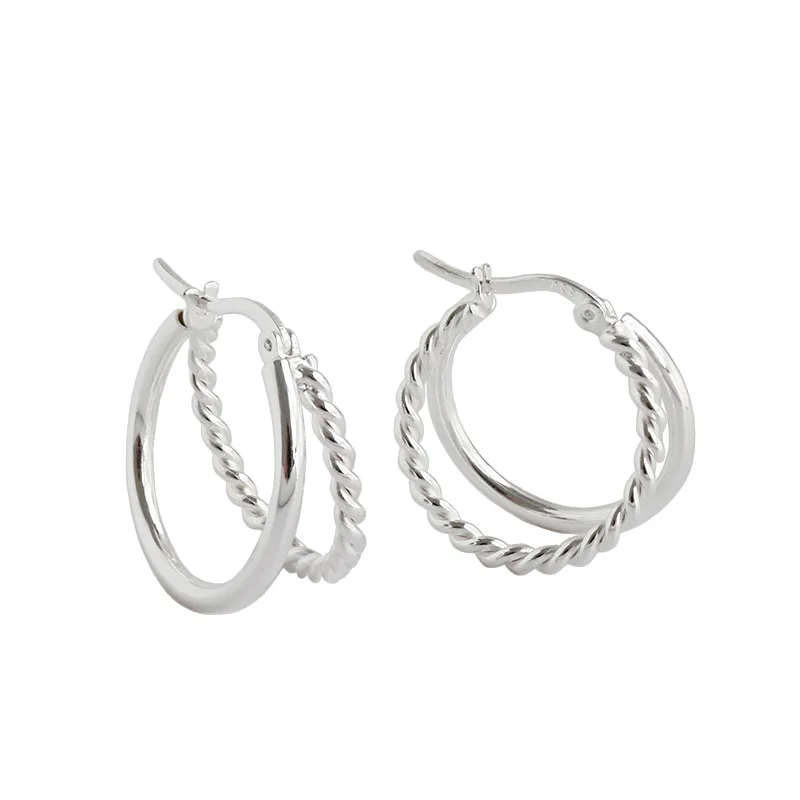 Kinel Minimalist 18K Real Gold Plated Hoop Earrings for Women Silver 925 Jewelry Double Twist Geometric Design Fashion Bijoux
Kinel Minimalist 18K Real Gold Plated Hoop Earrings for Women Silver 925 Jewelry Double Twist Geometric Design Fashion Bijoux