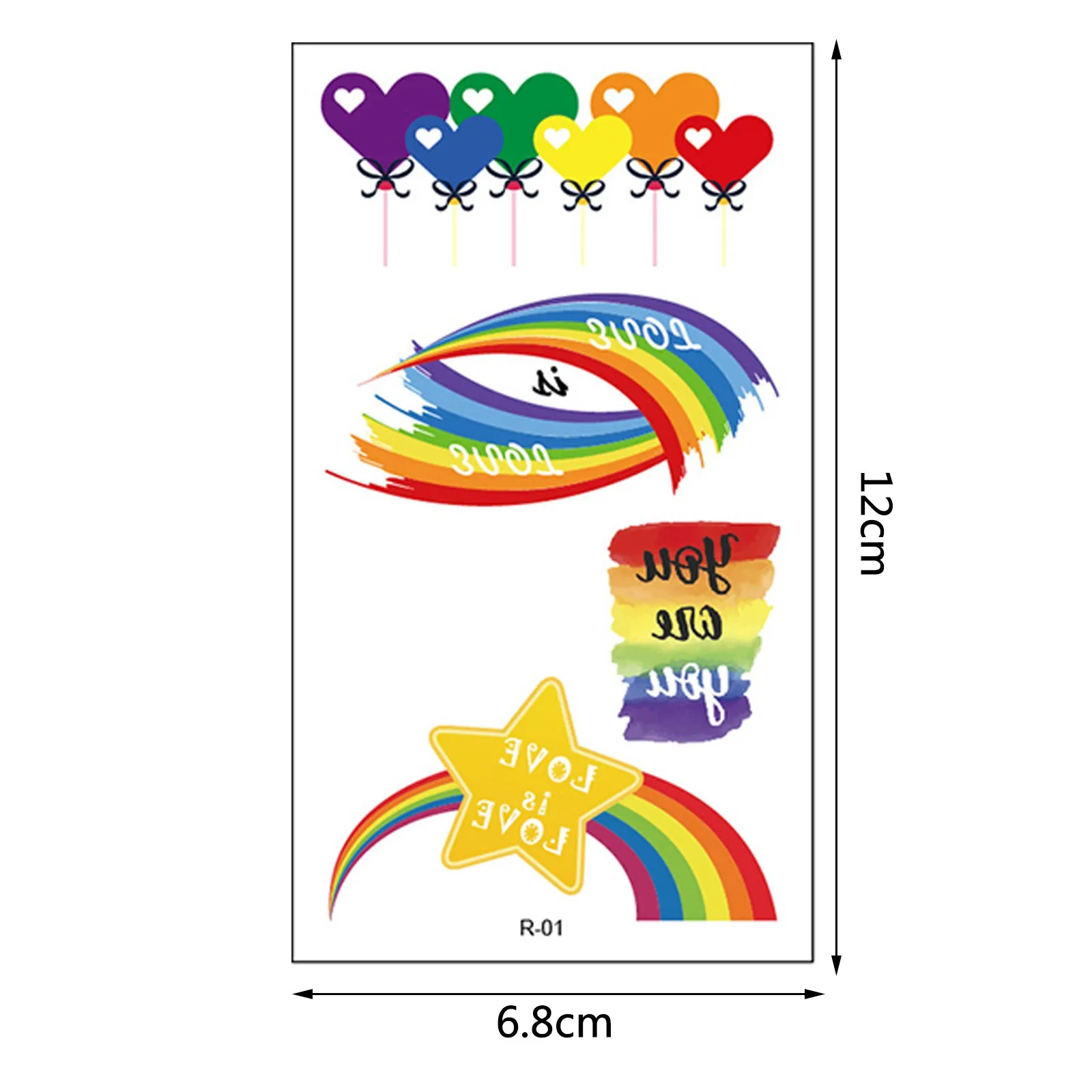 500pcs Pride Day Homosexual Elements Love Gradient Colorful Facial Tattoo Sticker Rainbow Tattoo Sticker Waterproof Sticker 
500pcs Pride Day Homosexual Elements Love Gradient Colorful Facial Tattoo Sticker Rainbow Tattoo Sticker Waterproof Sticker