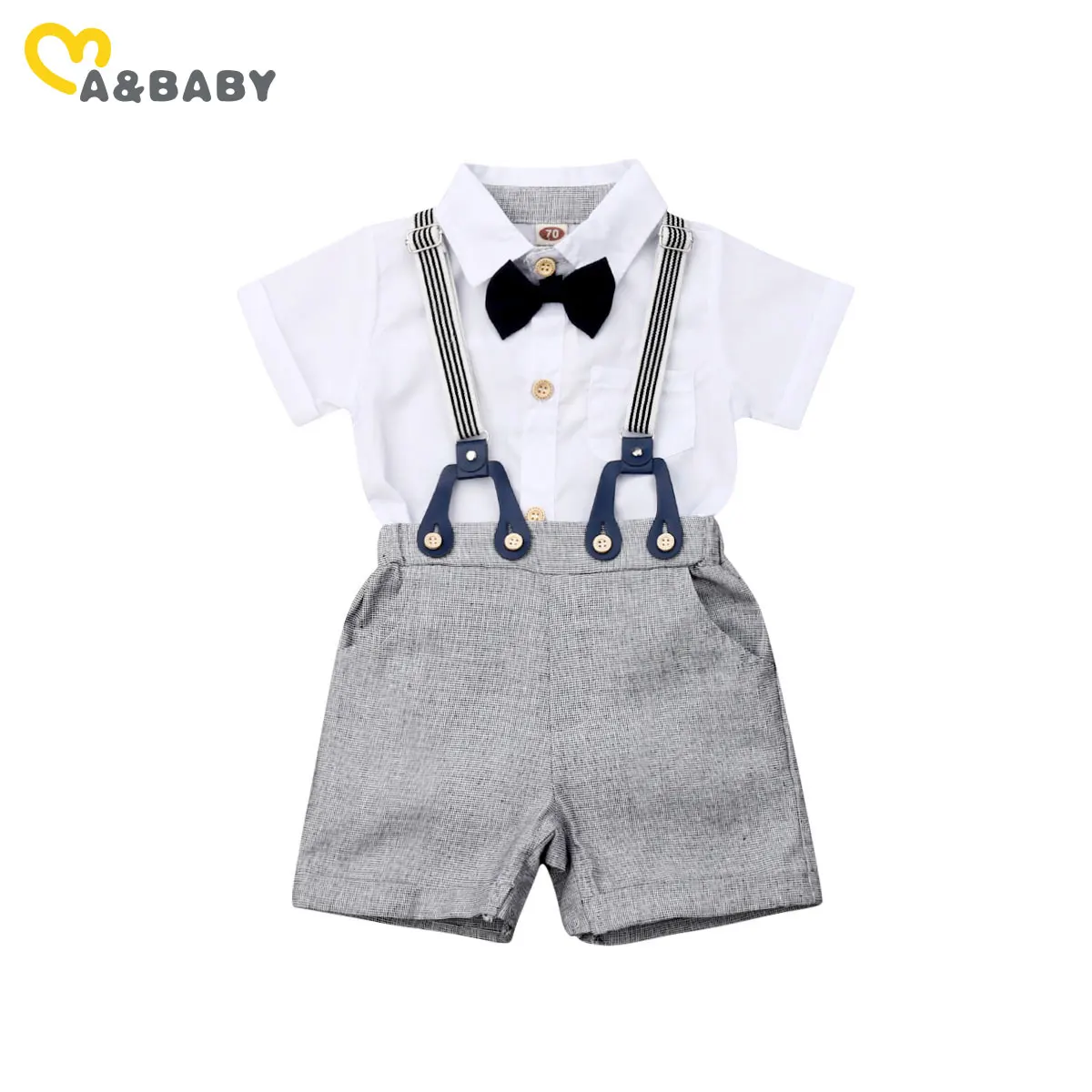 

Ma&Baby 0-24M Summer Toddler Newborn Baby Boy Clothes Set Formal Gentleman Suit Romper Overall Pants Party Birthday Outfits