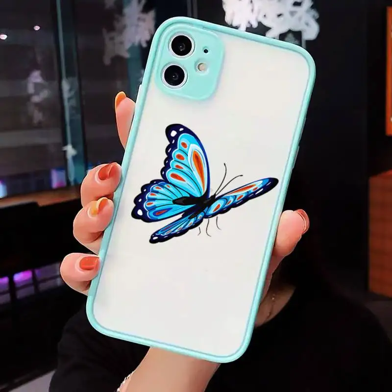 Beauty Butterfly Phone Case For iPhone 12 11 Mini Pro XR XS Max 7 8 Plus X Matte transparent blue Back Cover
Beauty Butterfly Phone Case For iPhone 12 11 Mini Pro XR XS Max 7 8 Plus X Matte transparent blue Back Cover