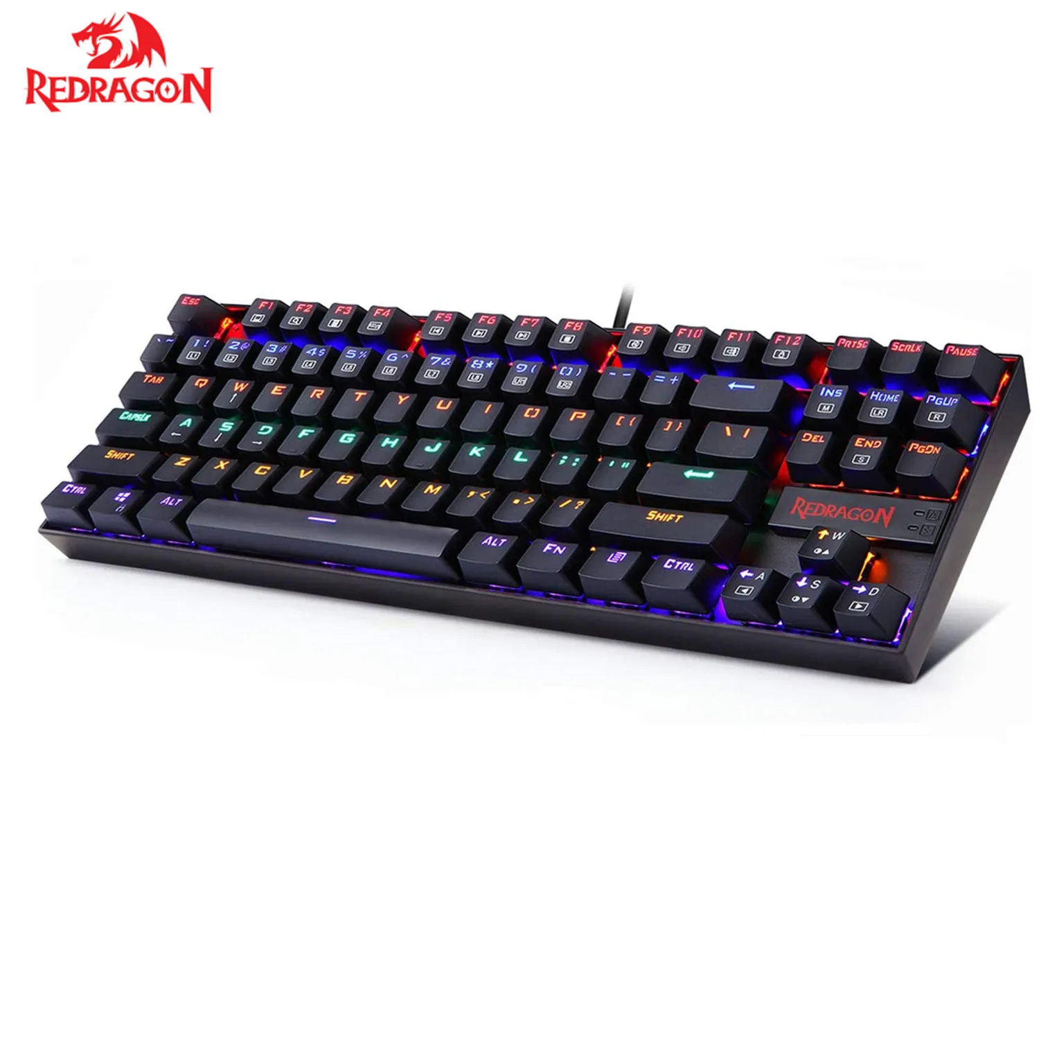 Игровая клавиатура Redragon Kumara радужная Проводная с красными переключателями для