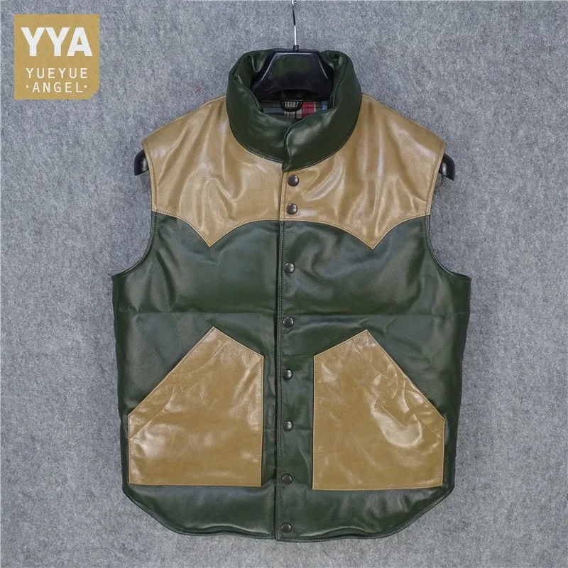 Winter Warm Stand Collar Genuine Leather Waistcoat Mens Casual Sleeveless Jackets Thicken Slim Mixed Colors Vintage Tank Vest
Winter Warm Stand Collar Genuine Leather Waistcoat Mens Casual Sleeveless Jackets Thicken Slim Mixed Colors Vintage Tank Vest