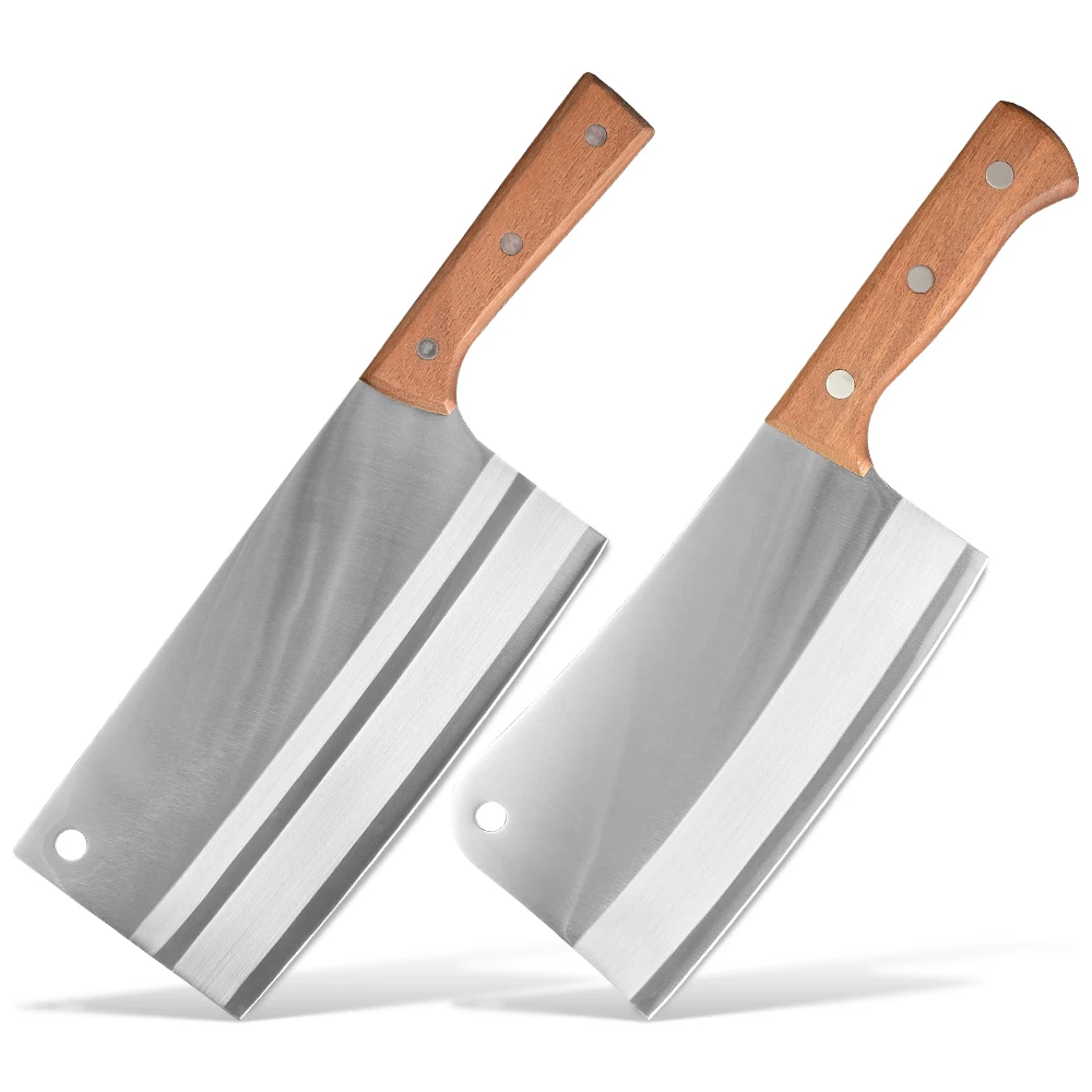 7, 8 inch Sharp Kitchen Knife Stainless Steel Meat Chopping Cleaver Slicing Vegetables Chinese Chef Knife Full Tang Butcher Tool
7, 8 inch Sharp Kitchen Knife Stainless Steel Meat Chopping Cleaver Slicing Vegetables Chinese Chef Knife Full Tang Butcher Tool