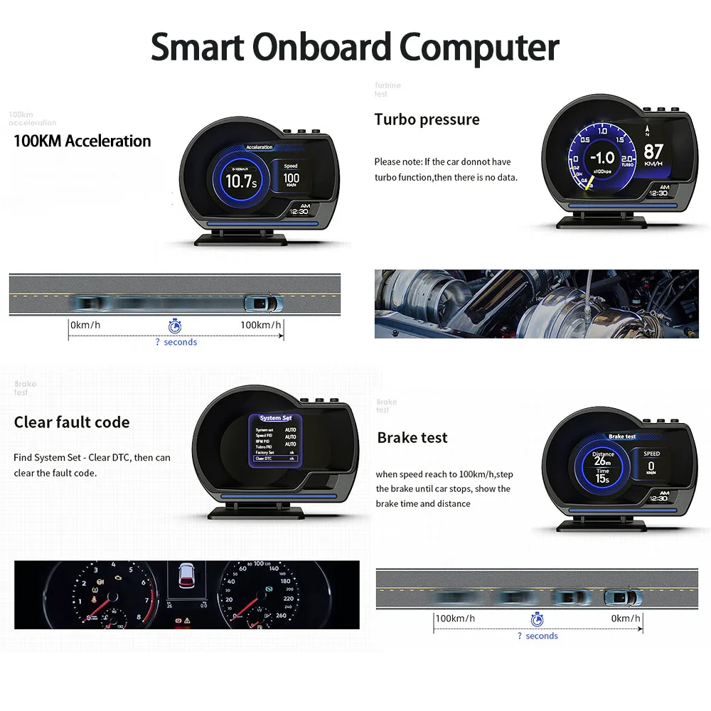 LEEPEE Head Up Display Auto Display Security Alarm OBD2+GPS Smart Gauge Digital Odometer Car HUD Water&Oil Temp RPM Display
LEEPEE Head Up Display Auto Display Security Alarm OBD2+GPS Smart Gauge Digital Odometer Car HUD Water&Oil Temp RPM Display