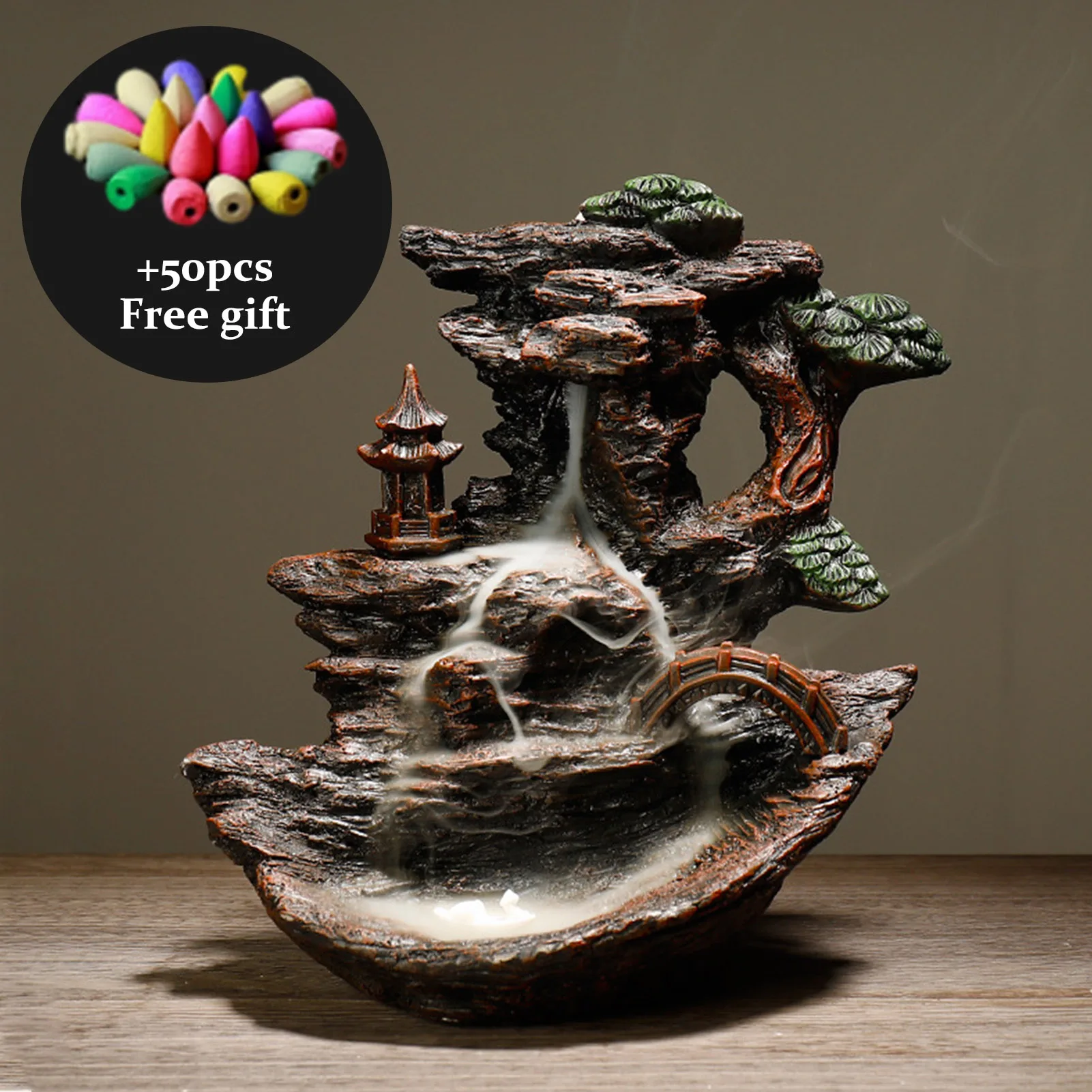 Backflow Incense Burner+50Pcs Incense Cones Incensory Buddha Statue Ceramic Aroma Smoke Censer Zen Room Incense Joss Holder
Backflow Incense Burner+50Pcs Incense Cones Incensory Buddha Statue Ceramic Aroma Smoke Censer Zen Room Incense Joss Holder