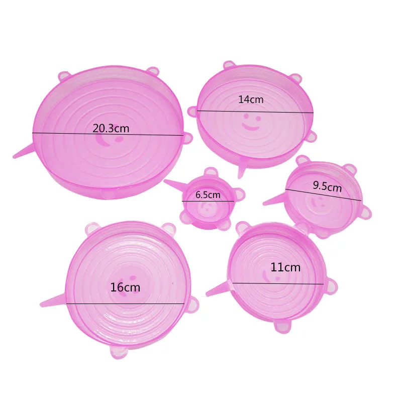 6Pcs Silicone Fresh-keeping Lids Set Sleeve Reusable Fruit Bowl Can Food Preservation Cover Dustproof Kitchen Accessories
6Pcs Silicone Fresh-keeping Lids Set Sleeve Reusable Fruit Bowl Can Food Preservation Cover Dustproof Kitchen Accessories