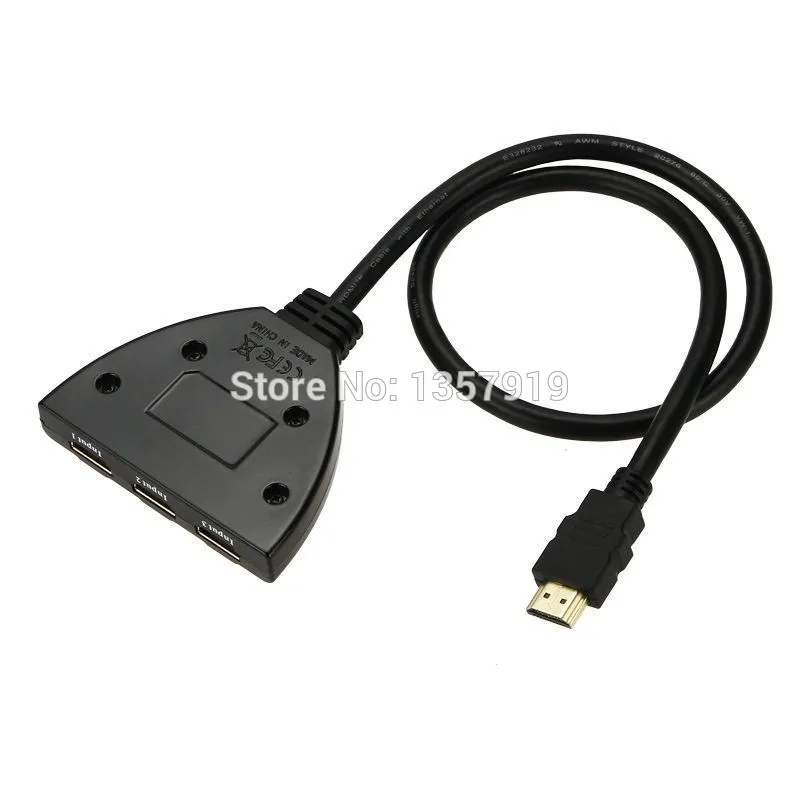 50 шт./лот * 3-портовый HDMI сплиттер sp1080P 3D переключатель 3x1 автоматический 3-в-1-выход