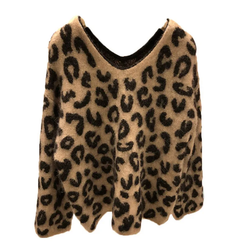 Women Knit Sweater 2020 Retro Leopard Cotton Knit Sweater Short Long Sleeve V-neck Fashion Pullover Autumn Winter Joker Sweater
Women Knit Sweater 2020 Retro Leopard Cotton Knit Sweater Short Long Sleeve V-neck Fashion Pullover Autumn Winter Joker Sweater