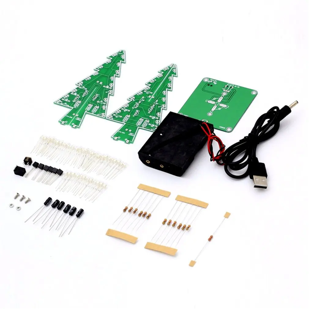Decor Electronic LED Flash Circuit Parts Christmas Tree 3D Tree LED DIY Kit Children Gift Environmentally friendly materials
Decor Electronic LED Flash Circuit Parts Christmas Tree 3D Tree LED DIY Kit Children Gift Environmentally friendly materials