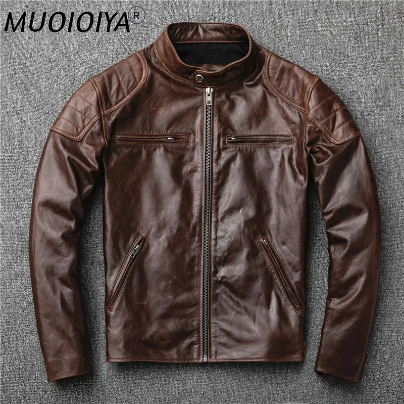 Free shipping.2021 New Brown genuine Leather jacket.Vintage goatskin coat,Men fashion biker style outwear.cool slim sales
Free shipping.2021 New Brown genuine Leather jacket.Vintage goatskin coat,Men fashion biker style outwear.cool slim sales