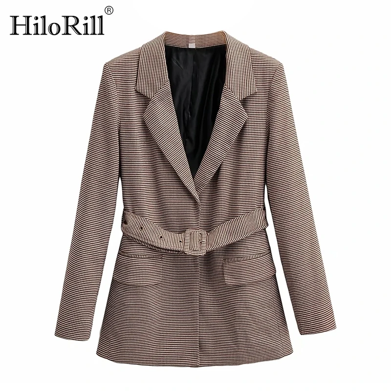 HiloRill Women Elegant Plaid Suit Blazer With Belt Notched Collar Houndstooth Jacket Long Sleeve Vintage Office Coat Female
HiloRill Women Elegant Plaid Suit Blazer With Belt Notched Collar Houndstooth Jacket Long Sleeve Vintage Office Coat Female
