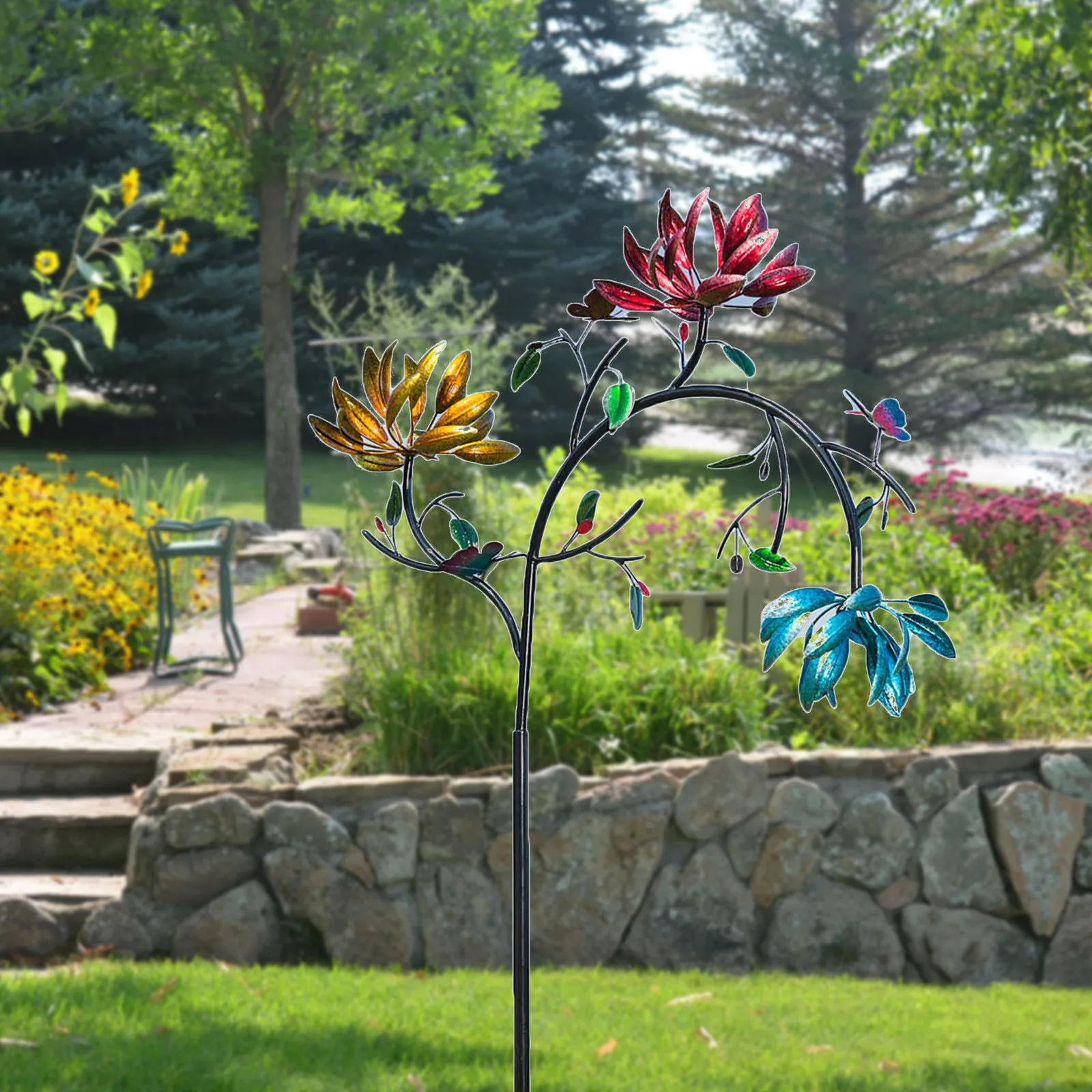 Creative Wind Spinners Large Metal Wind Spin With Three Spin Flowers And Butterflies Wind Spinners Gardening Decorations #Z
Creative Wind Spinners Large Metal Wind Spin With Three Spin Flowers And Butterflies Wind Spinners Gardening Decorations #Z