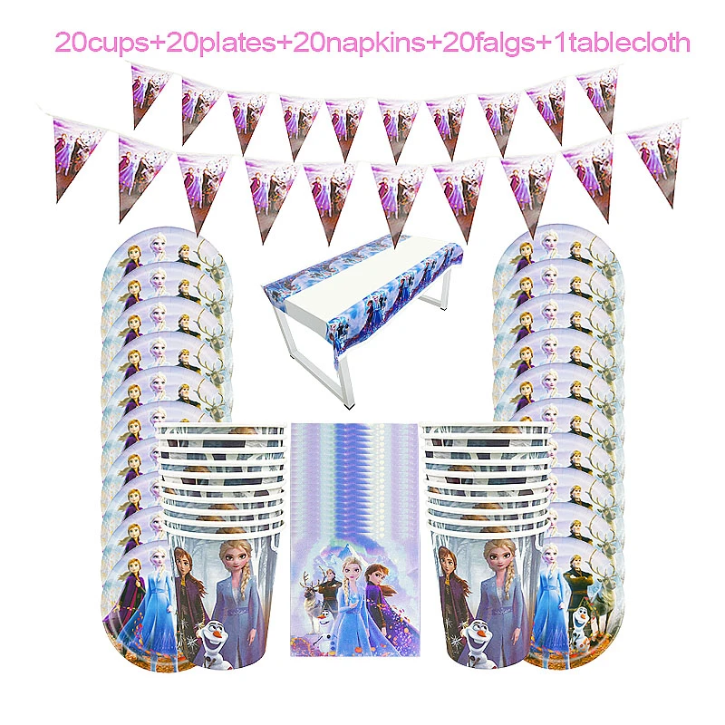81Pcs Disney Frozen Theme Disposable Tableware Design Kids Birthday Party Paper Plate+Cup+Napkin+ Flag+Tablecloth Party Supplies
81Pcs Disney Frozen Theme Disposable Tableware Design Kids Birthday Party Paper Plate+Cup+Napkin+ Flag+Tablecloth Party Supplies