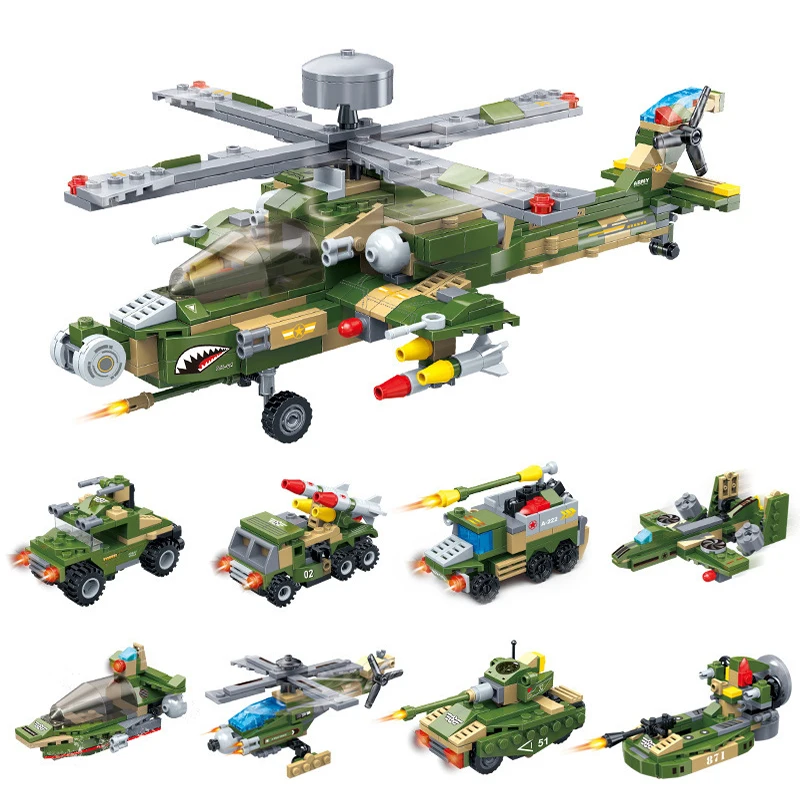 GUDI 8 IN 1 AH-64 Apache Fighter Building Blocks Set Airplane Helicopter Gunships DIY Model Kids Brick Toys Birthday Gifts
GUDI 8 IN 1 AH-64 Apache Fighter Building Blocks Set Airplane Helicopter Gunships DIY Model Kids Brick Toys Birthday Gifts