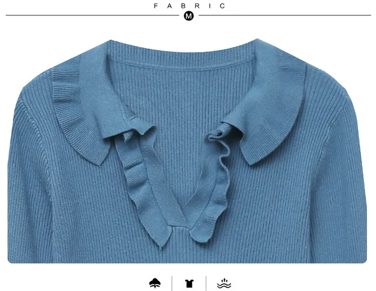 Fall Winter Knitted Sweater Clothes Elegant Women Fashion Sexy V-Neck Ruffles Long Sleeve Bottoming Shirt Tops
Fall Winter Knitted Sweater Clothes Elegant Women Fashion Sexy V-Neck Ruffles Long Sleeve Bottoming Shirt Tops