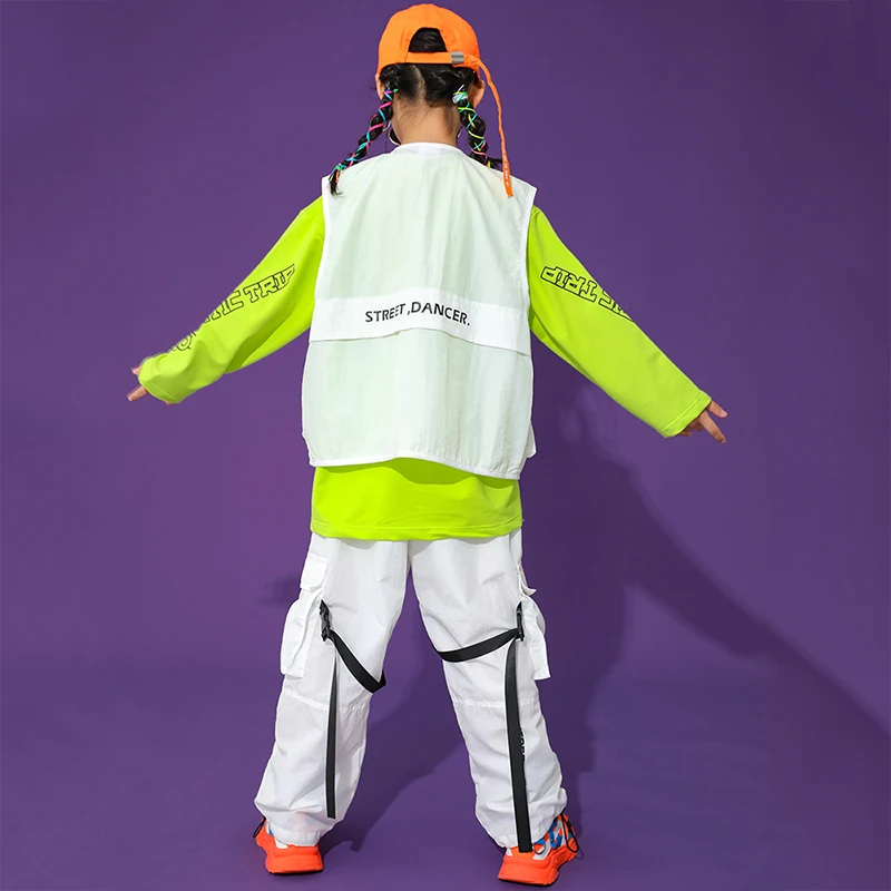 Kids Hip Hop Dance Clothes Streetwear Vest Tops Girl's Pants White Hiphop Suit Ballroom Modern Stage Performance Costume 120-180
Kids Hip Hop Dance Clothes Streetwear Vest Tops Girl's Pants White Hiphop Suit Ballroom Modern Stage Performance Costume 120-180