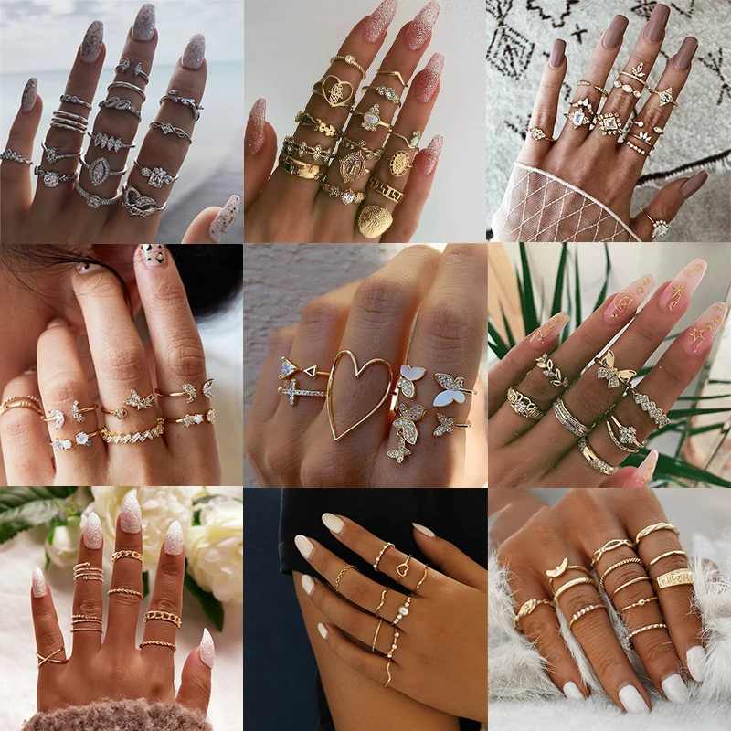 Boho Vintage Trendy Gold Star Knuckle Rings For Women Crystal Star Crescent Geometric Female Finger Rings Set Fashion Jewelry
Boho Vintage Trendy Gold Star Knuckle Rings For Women Crystal Star Crescent Geometric Female Finger Rings Set Fashion Jewelry