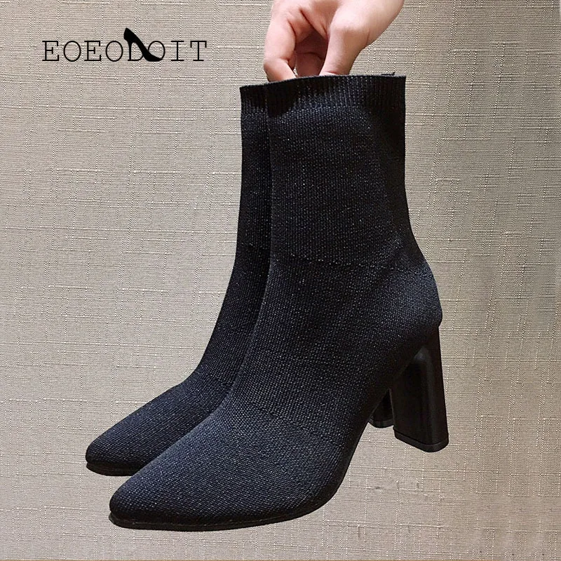 EOEODOIT Spring Autumn Boots Knitted Sock Boots 9 CM High Heel Pointed Toe Fashion Lady Casual Pumps Slip On Calf Shoes Women
EOEODOIT Spring Autumn Boots Knitted Sock Boots 9 CM High Heel Pointed Toe Fashion Lady Casual Pumps Slip On Calf Shoes Women