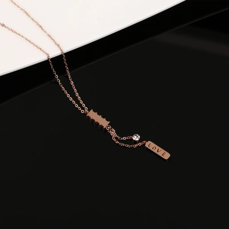 TOSAKO Stainless Steel Pendant Sweater Chain Titanium Necklace Zircon Letter "Love" 2021 Trend Jewelry
TOSAKO Stainless Steel Pendant Sweater Chain Titanium Necklace Zircon Letter "Love" 2021 Trend Jewelry