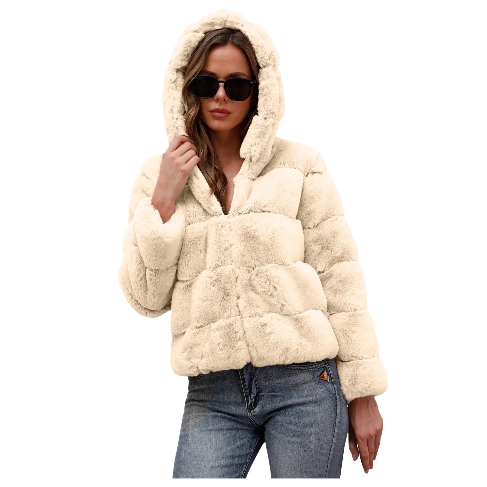 Women Trendy Coat Oversize Faux-Fur Hooded Overcoat Long Sleeve Warmer Furry-Faux Jacket Short Outerwear Coat
Women Trendy Coat Oversize Faux-Fur Hooded Overcoat Long Sleeve Warmer Furry-Faux Jacket Short Outerwear Coat