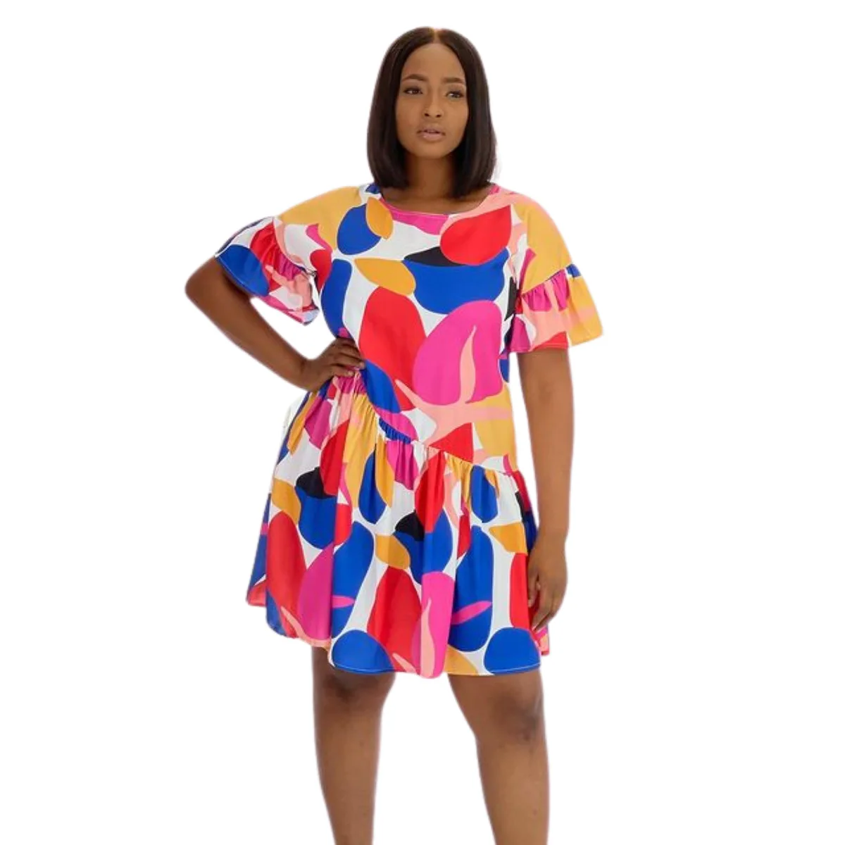 2021 Summer Loose Dashiki African Clothes for Women Casual Round Neck Pleated Mid Skirt Short Sleeve Office Lady Evening Dresses
2021 Summer Loose Dashiki African Clothes for Women Casual Round Neck Pleated Mid Skirt Short Sleeve Office Lady Evening Dresses
