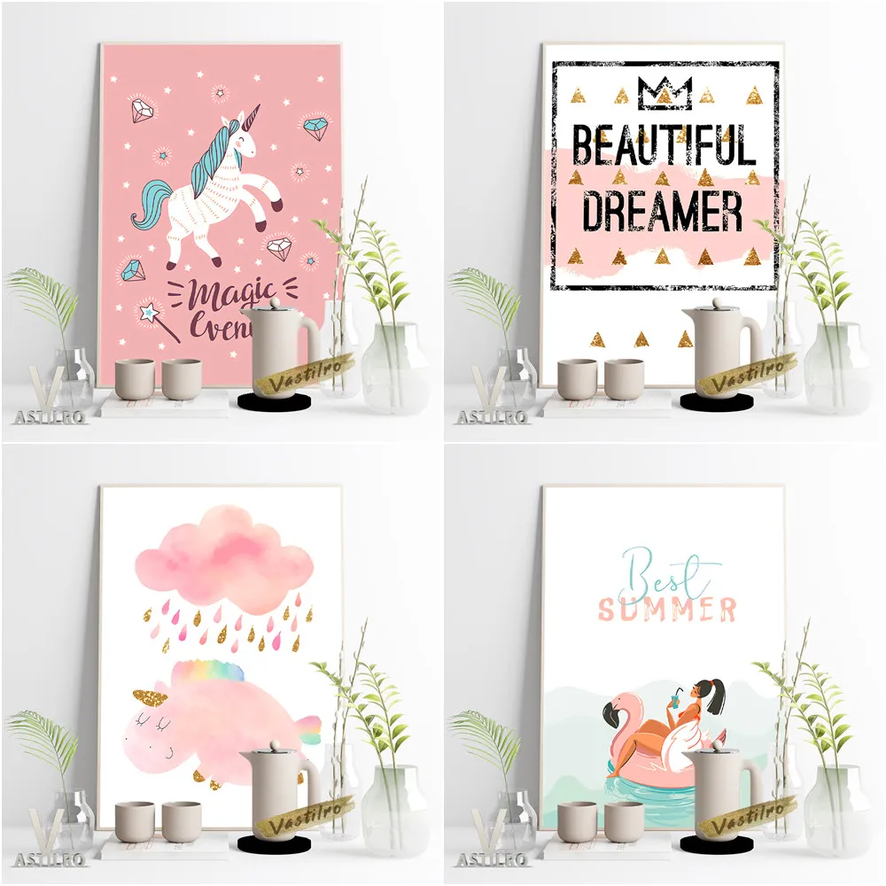 Scandinavian Pink Girl Series Wall Art Poster Lovely Unicorn Watercolour Illustration Modern Minimalist Kids Room Home Decor
Scandinavian Pink Girl Series Wall Art Poster Lovely Unicorn Watercolour Illustration Modern Minimalist Kids Room Home Decor