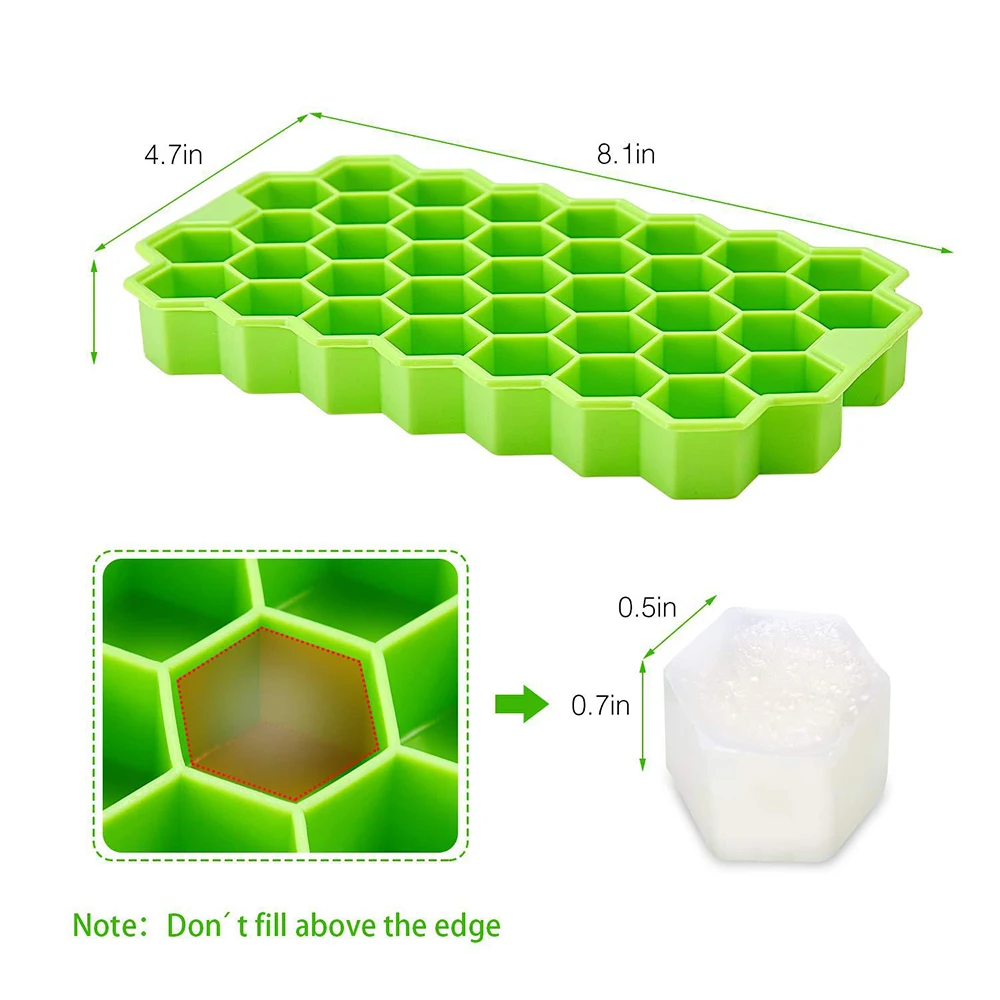 

37 hole Honeycomb Reusable Ice Cubes Mold Ice Cream Maker Candy Jelly Ice Tray Mold Creative Ice Lattice Silica Gel ice Maker