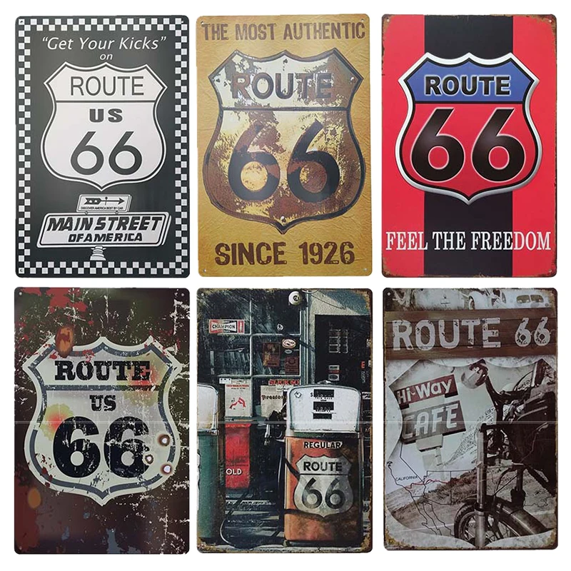 Route 66 Tin Sign Vintage Metal Sign Plaque Metal Vintage Retro Garage Wall Decor for Bar Pub Club Man Cave Gas Station 
Route 66 Tin Sign Vintage Metal Sign Plaque Metal Vintage Retro Garage Wall Decor for Bar Pub Club Man Cave Gas Station