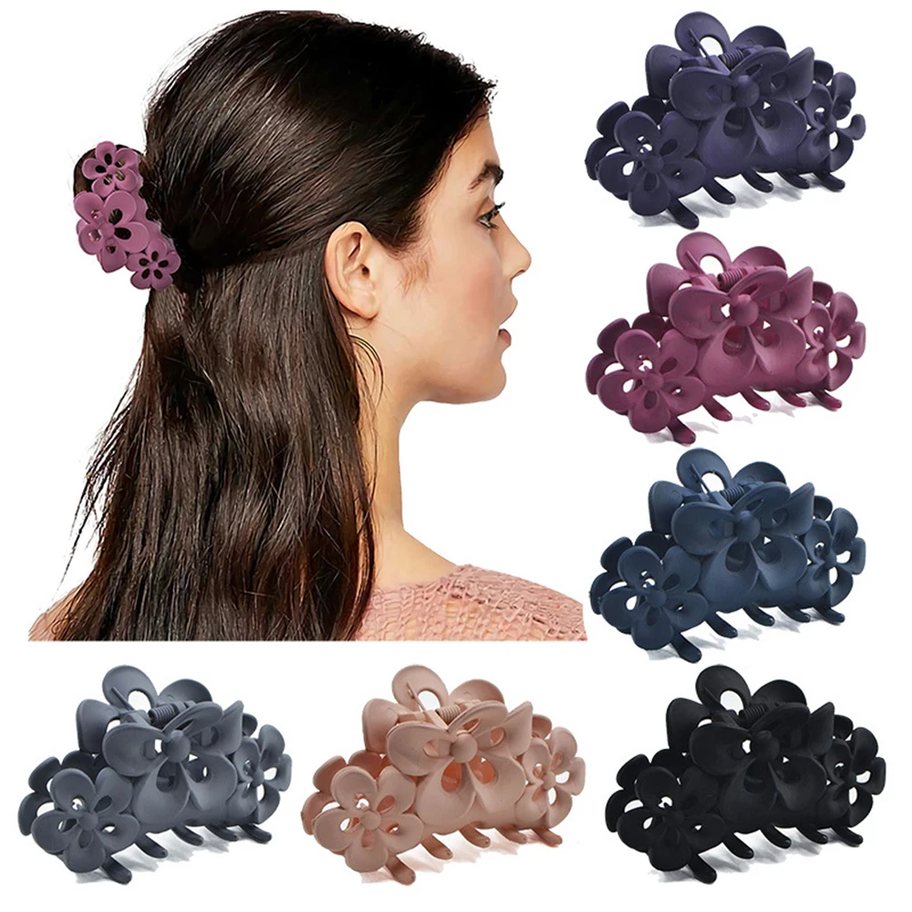 

Многоцветный Новое поступление выдалбливают цветок коготь зажимы для волос большой размер пластиковые заколки для волос резной зажим для ...