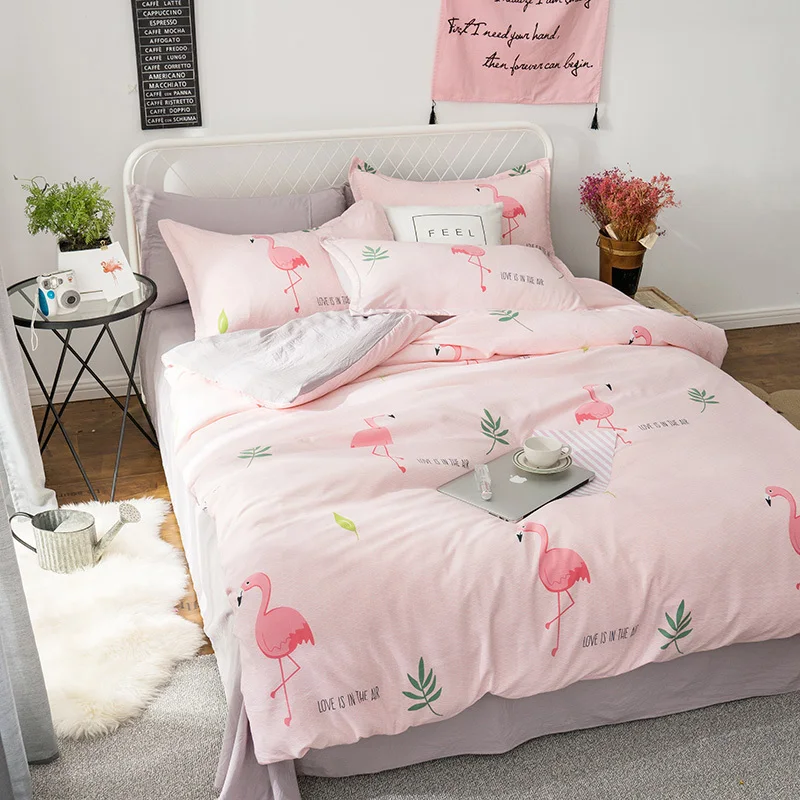 2021 Home Textile Pink Flamingo Soft Duvet Cover Pillowcase Flat Sheet Girl Teen Adult Woman Bedding Set Twin King Bed Linen
2021 Home Textile Pink Flamingo Soft Duvet Cover Pillowcase Flat Sheet Girl Teen Adult Woman Bedding Set Twin King Bed Linen