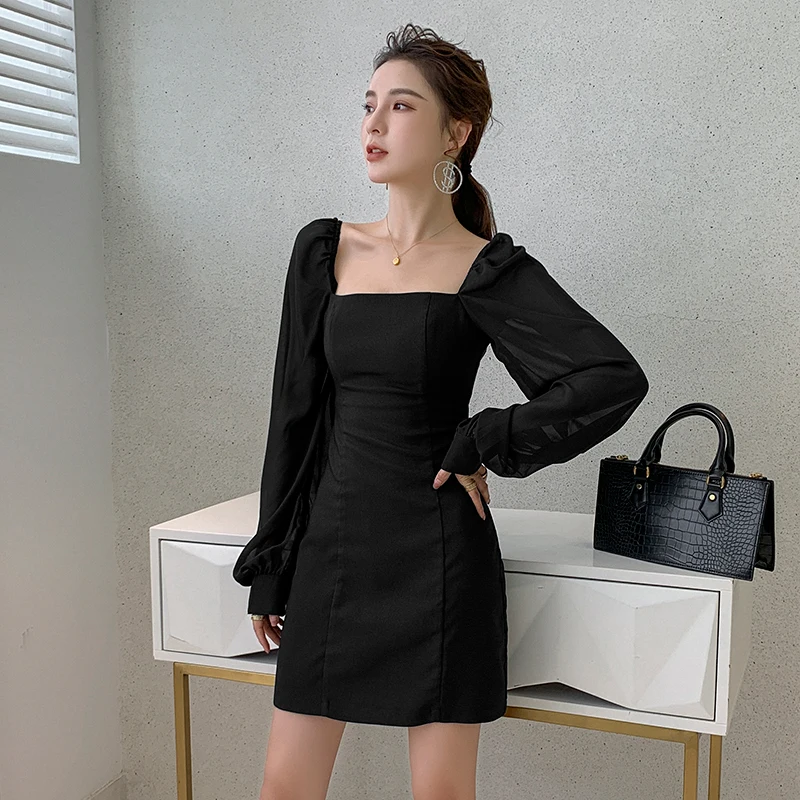 spring autumn New Women Sexy Long sleeve Splice Dress Square collar Bodycon Mini Club Evening Party Dresses black dress
spring autumn New Women Sexy Long sleeve Splice Dress Square collar Bodycon Mini Club Evening Party Dresses black dress
