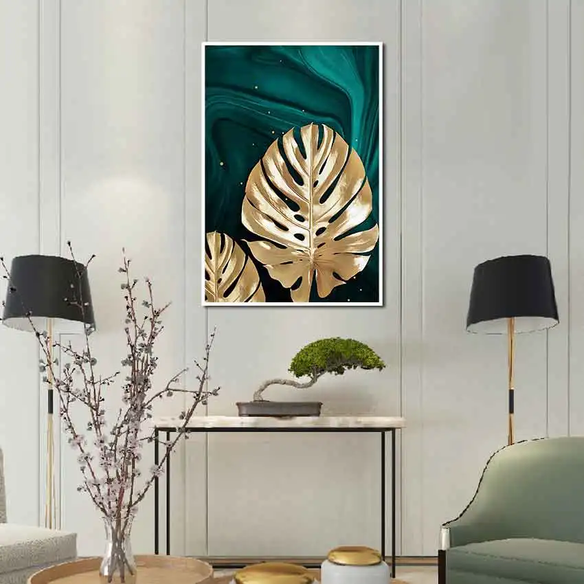 Scandinavian Light Luxurious Home Decor Painting for Living Room Gold Leaves Canvas Poster Wall Art Modular Picture Interior
Scandinavian Light Luxurious Home Decor Painting for Living Room Gold Leaves Canvas Poster Wall Art Modular Picture Interior