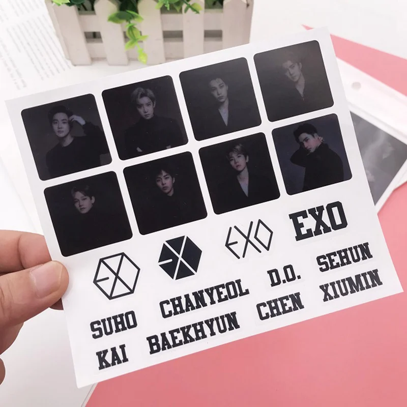 

KPOP EXO PLANET #5 Five Tour Concert CHANYEOL D.O. BAEKHYUN SEHUN LAY SUHO XIUMIN Transparent Stickers Sticking Figures Decorat
