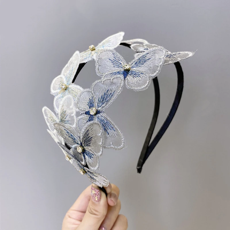 Fairy Embroidery Butterfly Pearl Headbands for Women Designer Flower Girls Hair Accessories Hairband Head Wrap Hair Band Korean 
Fairy Embroidery Butterfly Pearl Headbands for Women Designer Flower Girls Hair Accessories Hairband Head Wrap Hair Band Korean