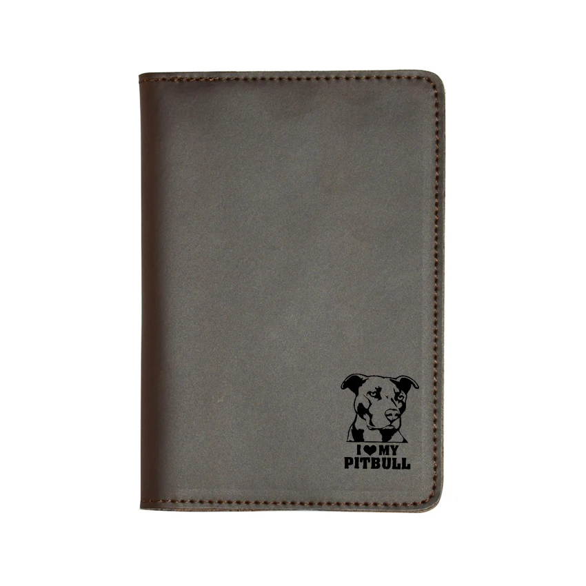 Бумажник с выгравированным изображением I LOVE MY PITBULL Обложка для паспорта чехол
