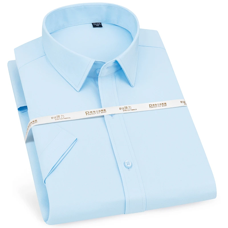 Mens Dress Shirt Summer Short Sleeve Stretch Anti-Wrinkle Slim Fit Casual Solid Fromal Social Shirts for Men 2020 New White blue
Mens Dress Shirt Summer Short Sleeve Stretch Anti-Wrinkle Slim Fit Casual Solid Fromal Social Shirts for Men 2020 New White blue