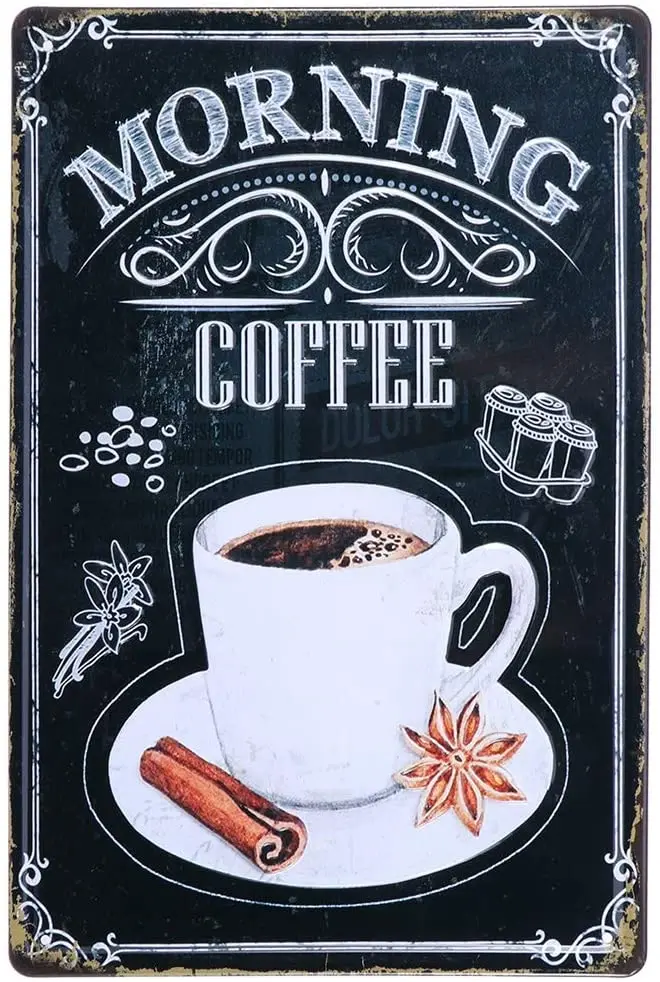 Metal Wall Sign MORNING COFFEE Early Bakery Morning Tea Outdoor To Attract Customers Wall Decoration Vintage Metal Plate
Metal Wall Sign MORNING COFFEE Early Bakery Morning Tea Outdoor To Attract Customers Wall Decoration Vintage Metal Plate