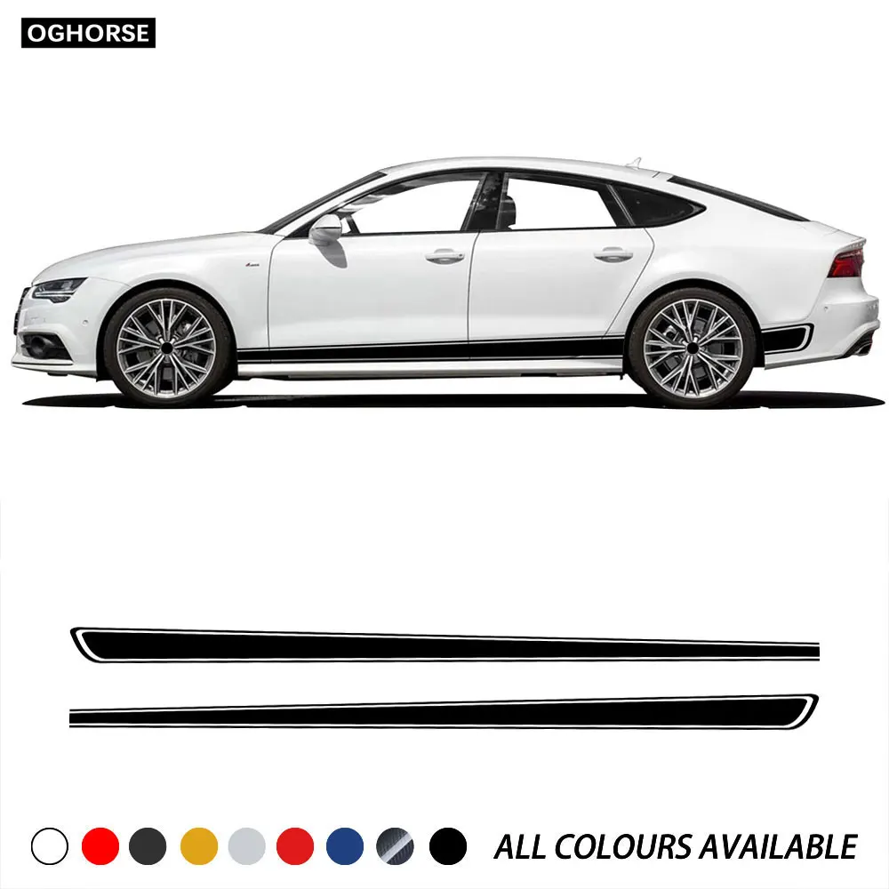 2pcs Car Styling Side Skirt Sticker Racing Sport Stripes Body Decoration Decal For Audi A3 A5 A7 Accessories
2pcs Car Styling Side Skirt Sticker Racing Sport Stripes Body Decoration Decal For Audi A3 A5 A7 Accessories