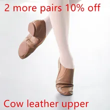 Genuine Cow Leather Twin Gore Slip On Jazz Elasti Dance Shoes Split Sole Black Tan Boy Women Footwear Modern Ballet Contemporary