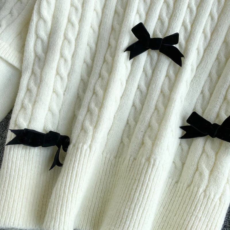 Foamlina Sweet Bowknot Decoration Knitted Sweater Korean Fashion Women's clothing 2020 Autumn Winter Long Sleeve Pullover Jumper
Foamlina Sweet Bowknot Decoration Knitted Sweater Korean Fashion Women's clothing 2020 Autumn Winter Long Sleeve Pullover Jumper