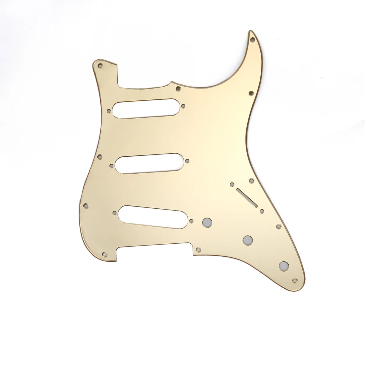 

Musiclily SSS 11 Hole Strat Guitar Pickguard for Fender USA/Mexican Made Standard Stratocaster Style, 1Ply Gold Mirror Acrylic