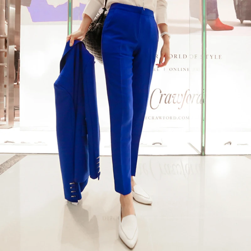 Work Pant Suits OL 2 Piece Set for Women Business interview suit set uniform slim Blazer and Pencil Pant Office Lady blue suit
Work Pant Suits OL 2 Piece Set for Women Business interview suit set uniform slim Blazer and Pencil Pant Office Lady blue suit