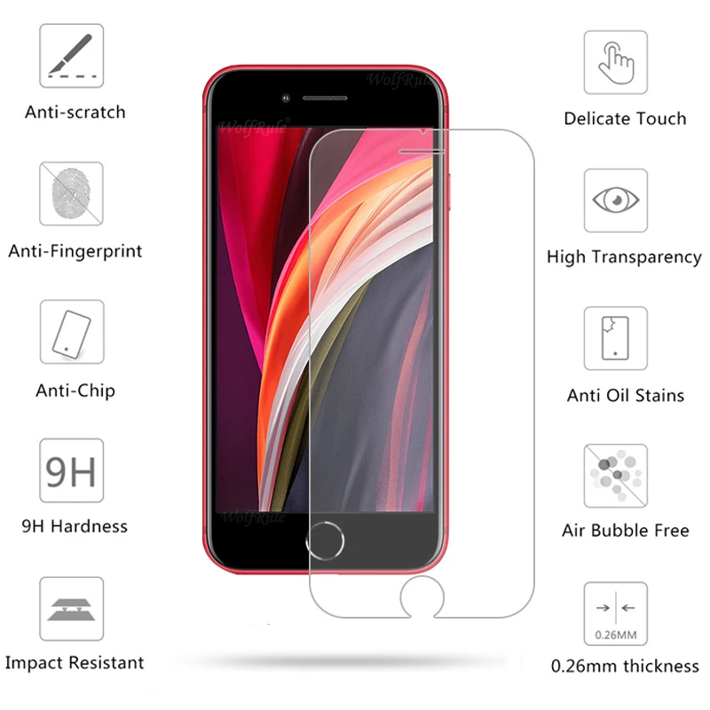 4-в-1 для iphone SE 2020 стекло iPhone закаленное Защита экрана 6S 7 8 Plus 11 Pro Max 2 | Мобильные